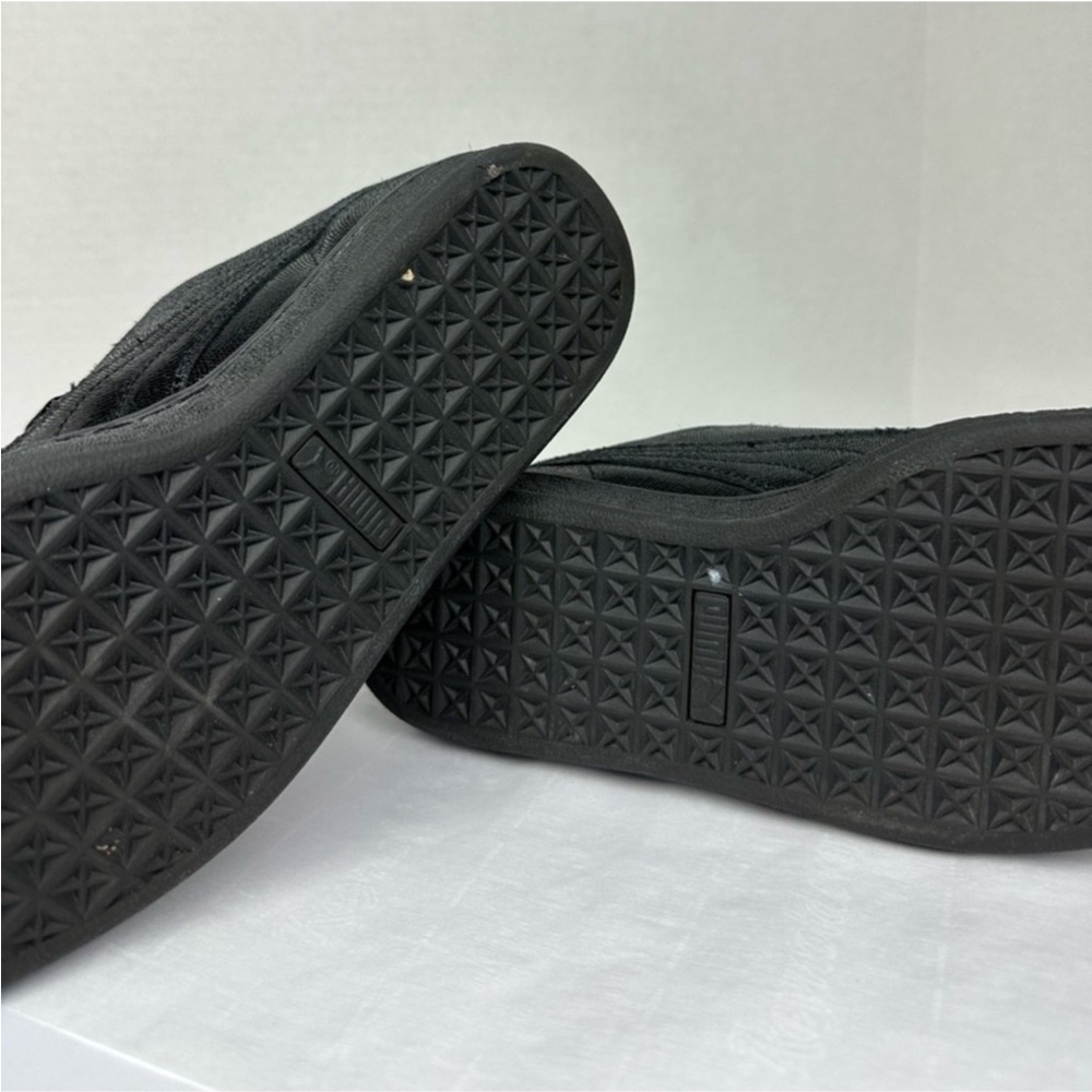 Puma Basket Heart Black Sneakers Sz 8 Women Satin Ribbon Lace Classic‎ - Picture 5 of 7
